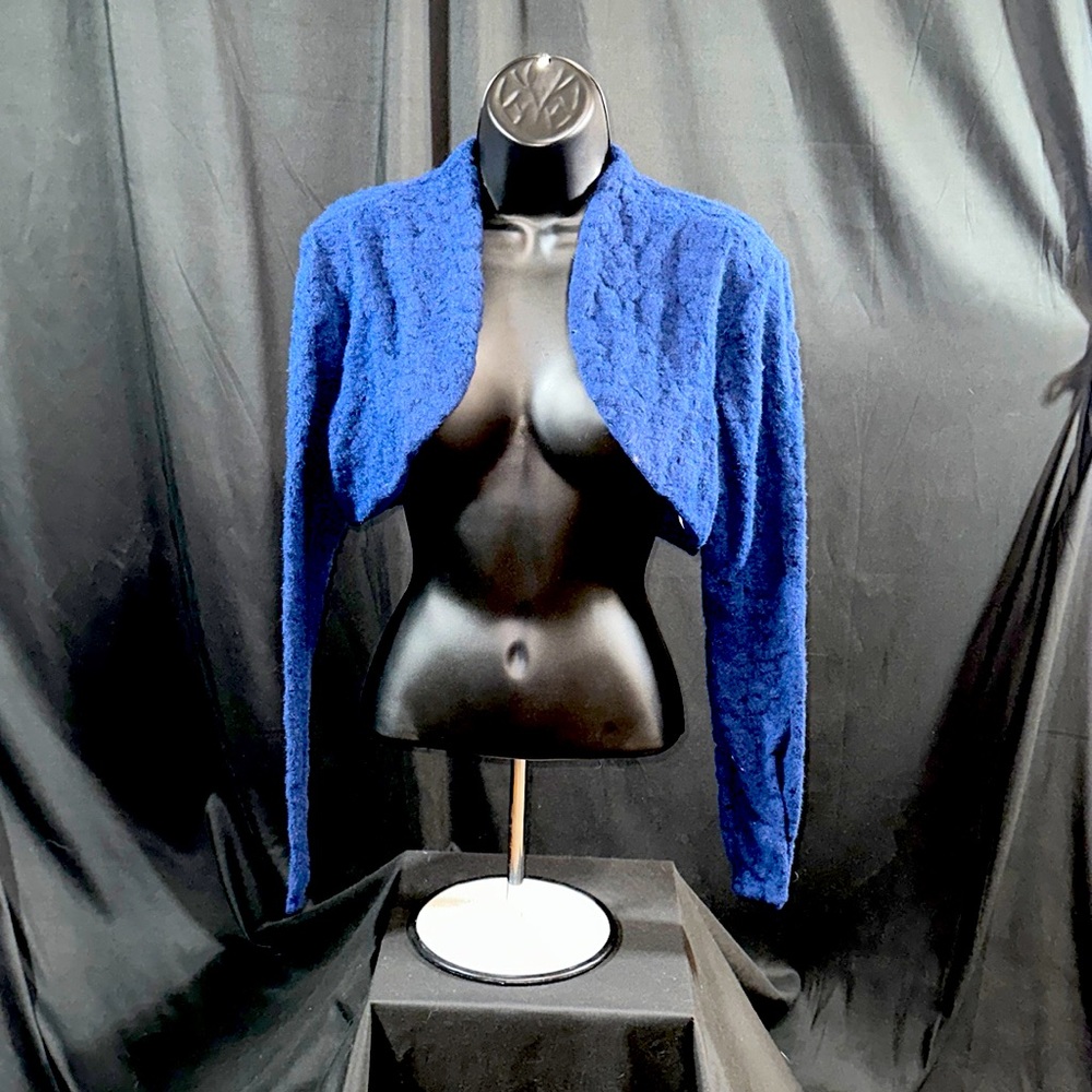 Belle Poque Cropped Long Sleeve Cardigan. Size S. Women. Navy. New condition!!